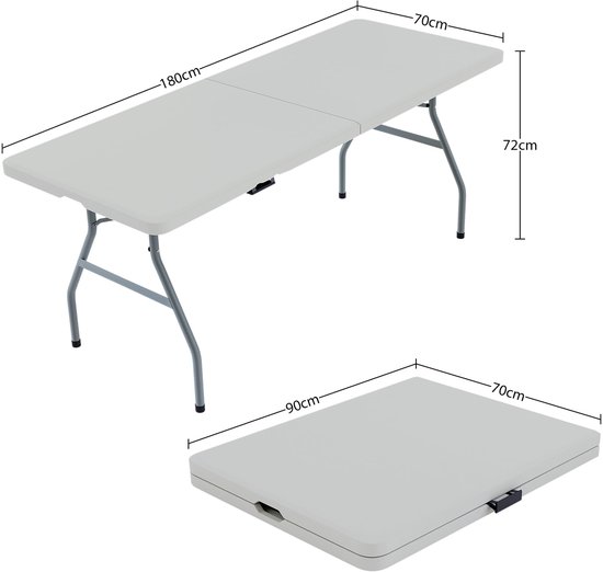 Vouwtafel \ Extra Sterkte Camping Buffet Bruiloft Markt Tuin Party 72.05 x 29.53 x 28.35 cm van Vö — afbeelding 2