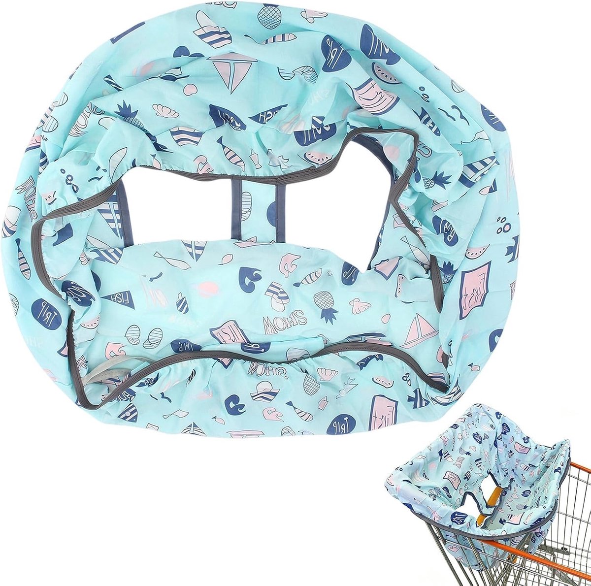 2-in-1 Wieg Deksel voor Winkelwagentje en Kinderstoel, Zacht en Ademend, 65 x 35 x 40 cm