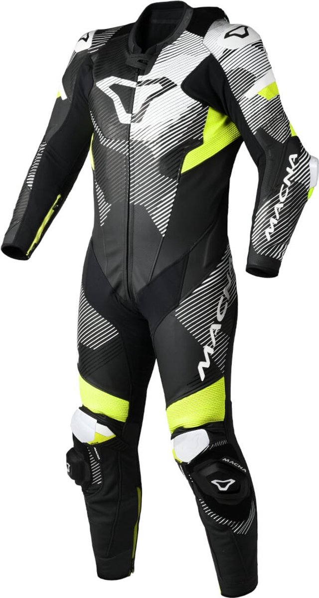 Macna Ignite geperforeerd eendelig motorfiets lederen pak -