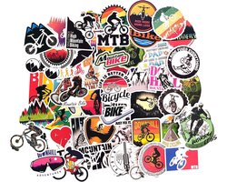 SnelShoppen - MTB Stickers Fiets Stickers VSCO Mountainbike Vinyls BMX Helm Stickers Voor Pitbike Dirtbike - 50 Stuks Waterdicht En Zonnebestendig