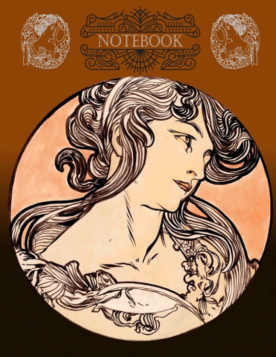 Dot grid notitieboek 8,5 x 11,5 inch - Art nouveau afbeelding - 108 pagina's - Ideaal voor wiskunde en journaling - ShopVlot
