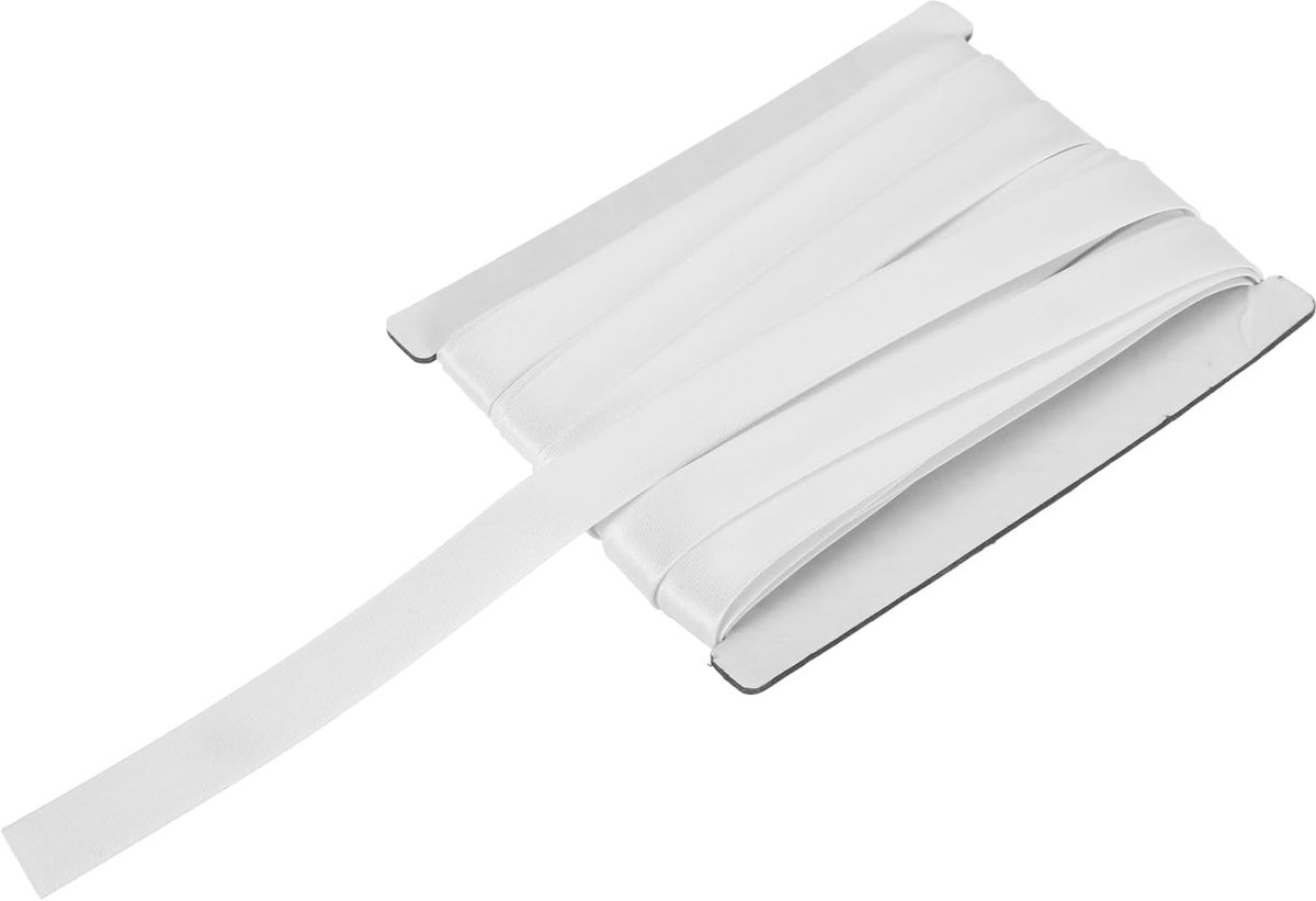 Double Fold Bias Tape voor naaien, 14 cm x 15 m, satijn, pre-fold, continue bindtape voor naaien, quilten hemming binding, doe-het-zelf handwerk, wit