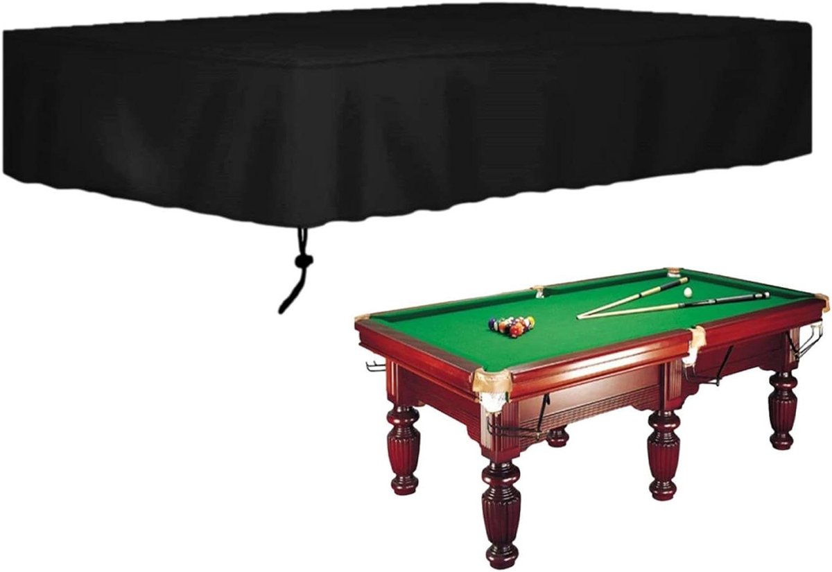 Pooltafelhoes - Biljartafdekking Tafelbeschermer - Tafel Beschermen - Waterdicht Stofdicht UV - 7FT of 9FT - Zwart