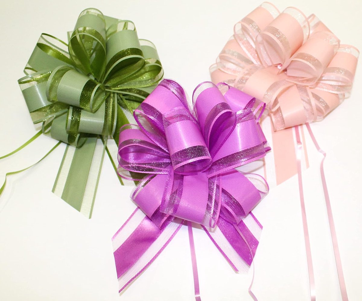 3 x grote trekstrik 18 cm L pull bow trekband polyband decoratieve