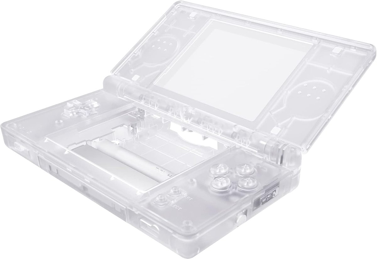 eXtremeRate Hoes Cover Knoppen Vervanging voor Nintendo DS Lite,Behuizingen Schaal Shell Buttons Kit voor Nintendo DS Lite NDSL (NIET Console)-Transparant Helder