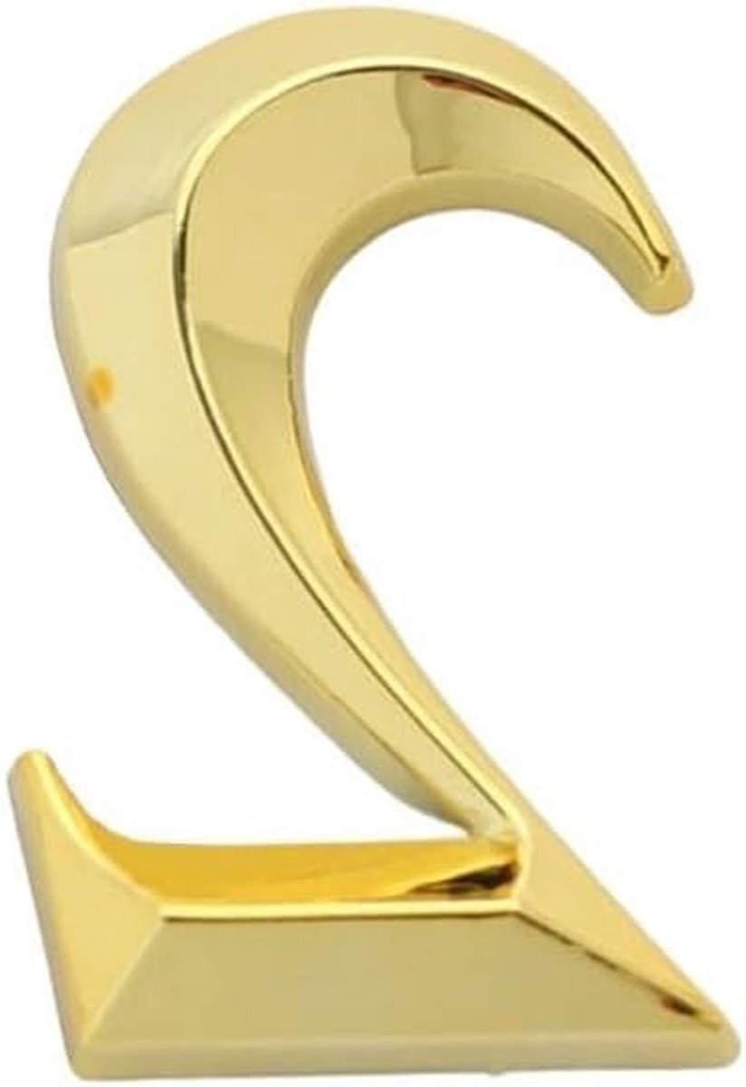 Huisnummer Sticker - Deurcijfer Adresbord - Huis Aanduiding - 3D Gebogen Design - 50mm x 30mm - Goud
