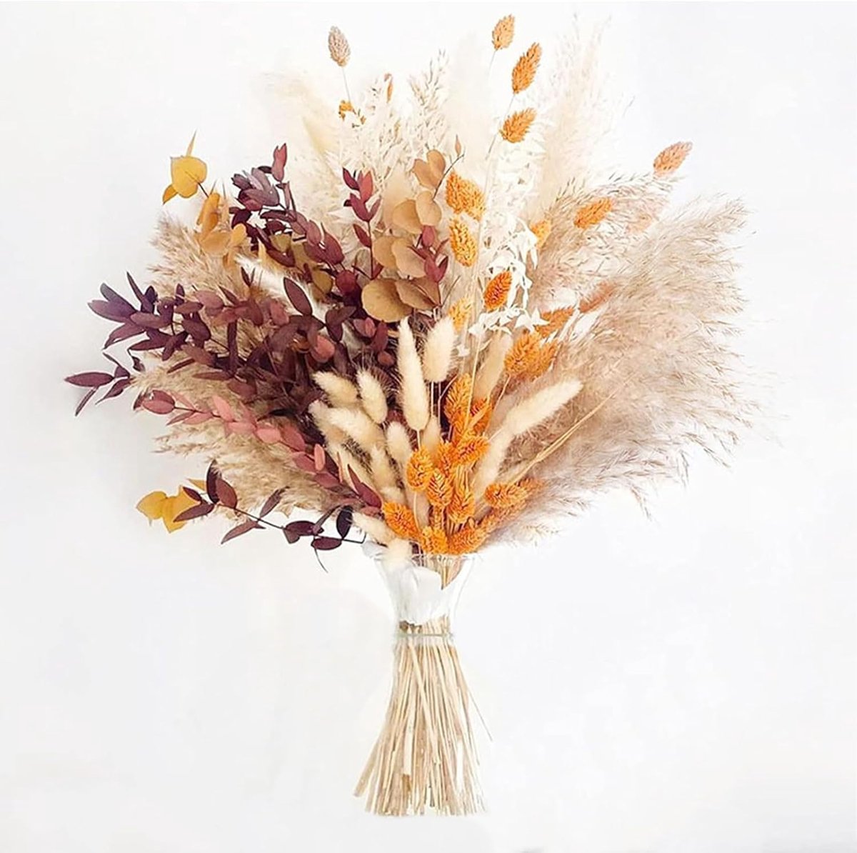 SnelShoppen - 64 Stuks Pampasgras Droogboeket 43cm Boho Natuurlijke Gedroogde Bloemen Rietbloem Decoratie DIY Herfst Droogbloemen Boeket Arrangementen