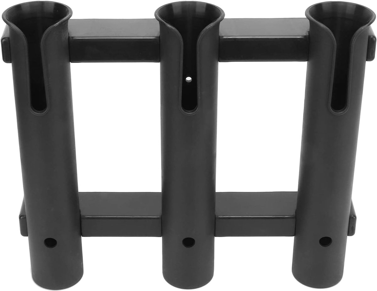 SnelShoppen - Fishing Tube 3 Rod Rack - Lichtgewicht Hengelhouder met 3 Tubes - Duurzaam Kunststof - 27x31.5cm - Voor Zee- en Zoetwater - Eenvoudig Te