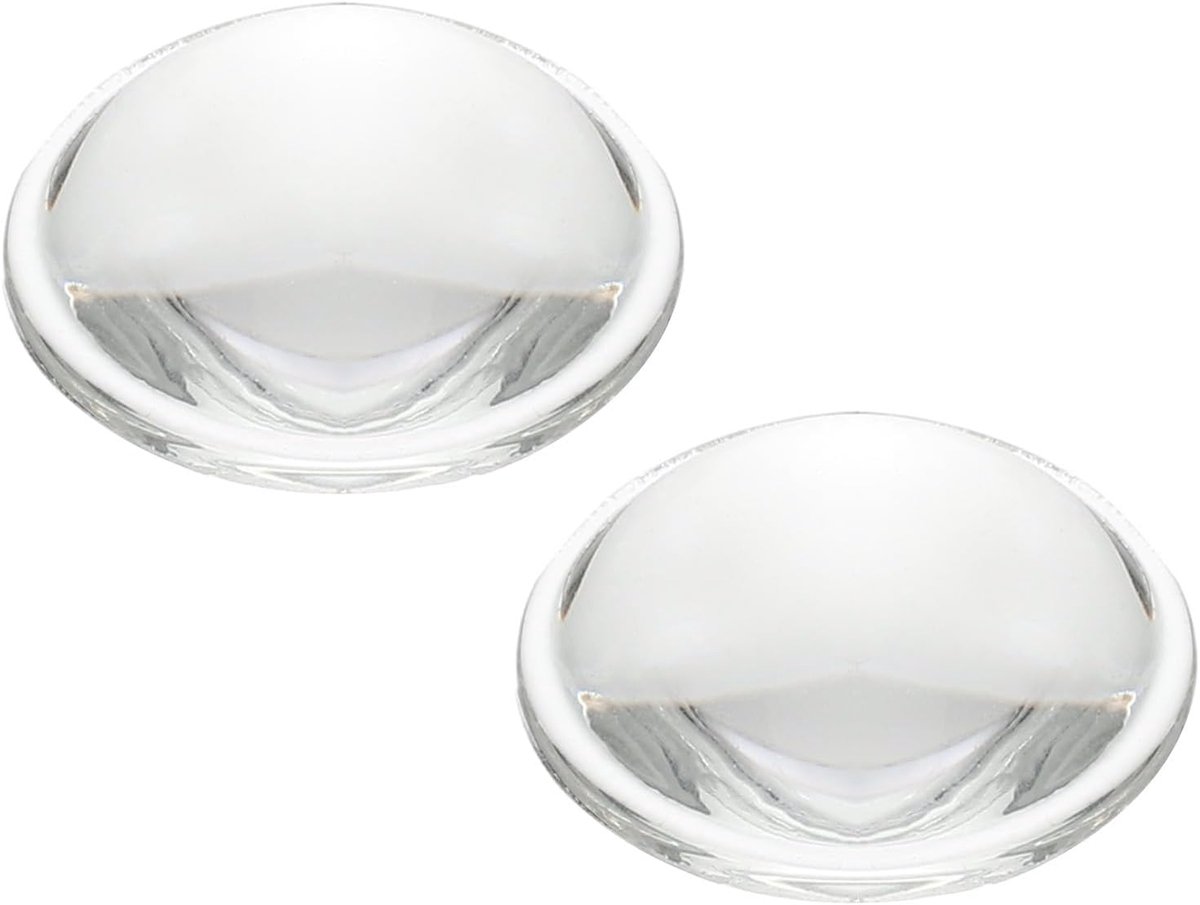 Diameter 23 mm platte convexe lens, 2 stuks, hoogte 7,5 mm, borosilicaatglas, hoge led, optische lens, convexe condensor met rand voor zaklamp, transparant, 1,3 mm