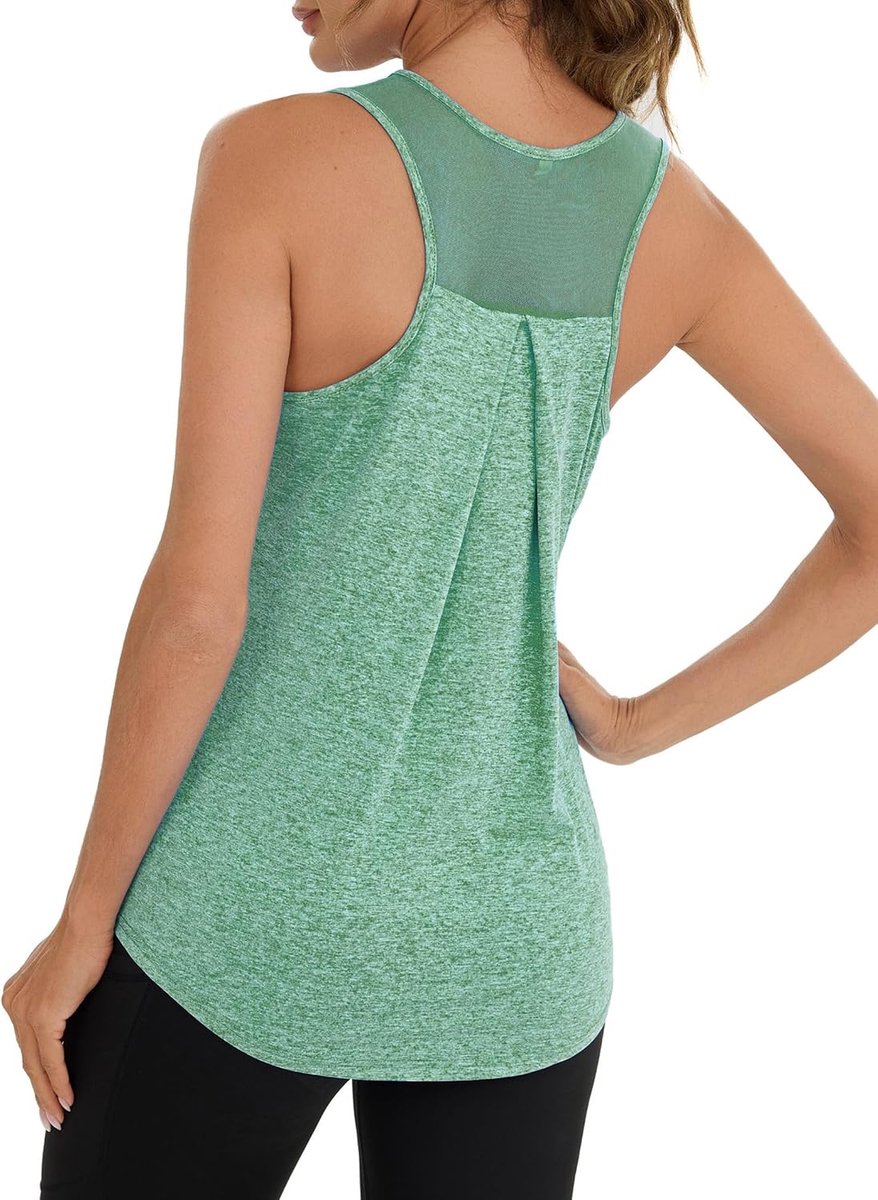 Sport-T-shirt voor dames, mouwloos, tanktop voor fitness, tanktop