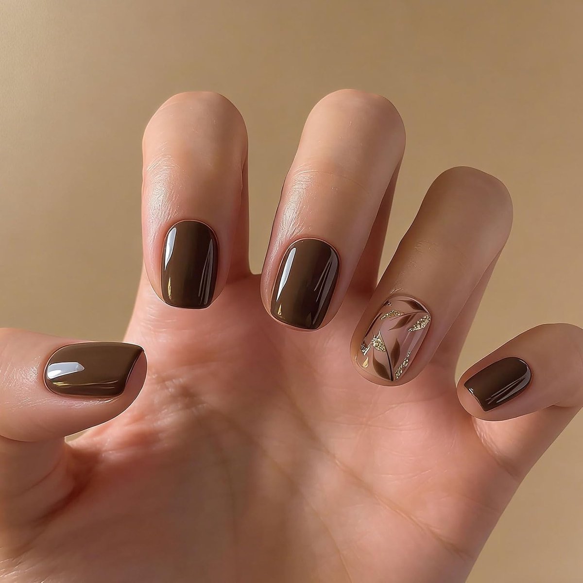 On Nails, 24 stukjes nepnagels French Nails, korte vierkante zachte