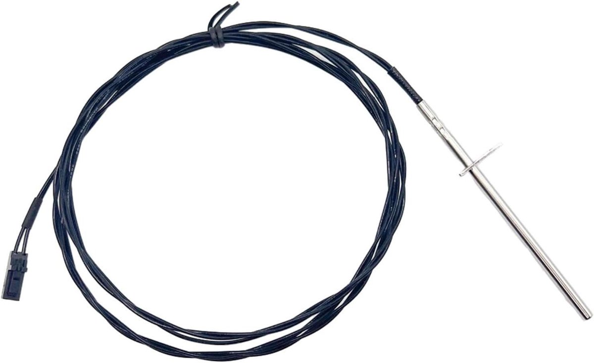 Thermistorsonde Pelletkachel - Temperatuursensor Kolenoven - Verwarming Stabiliseren - Roestvrijstalen Constructie - 10 x 10 x 2 cm - Zwart