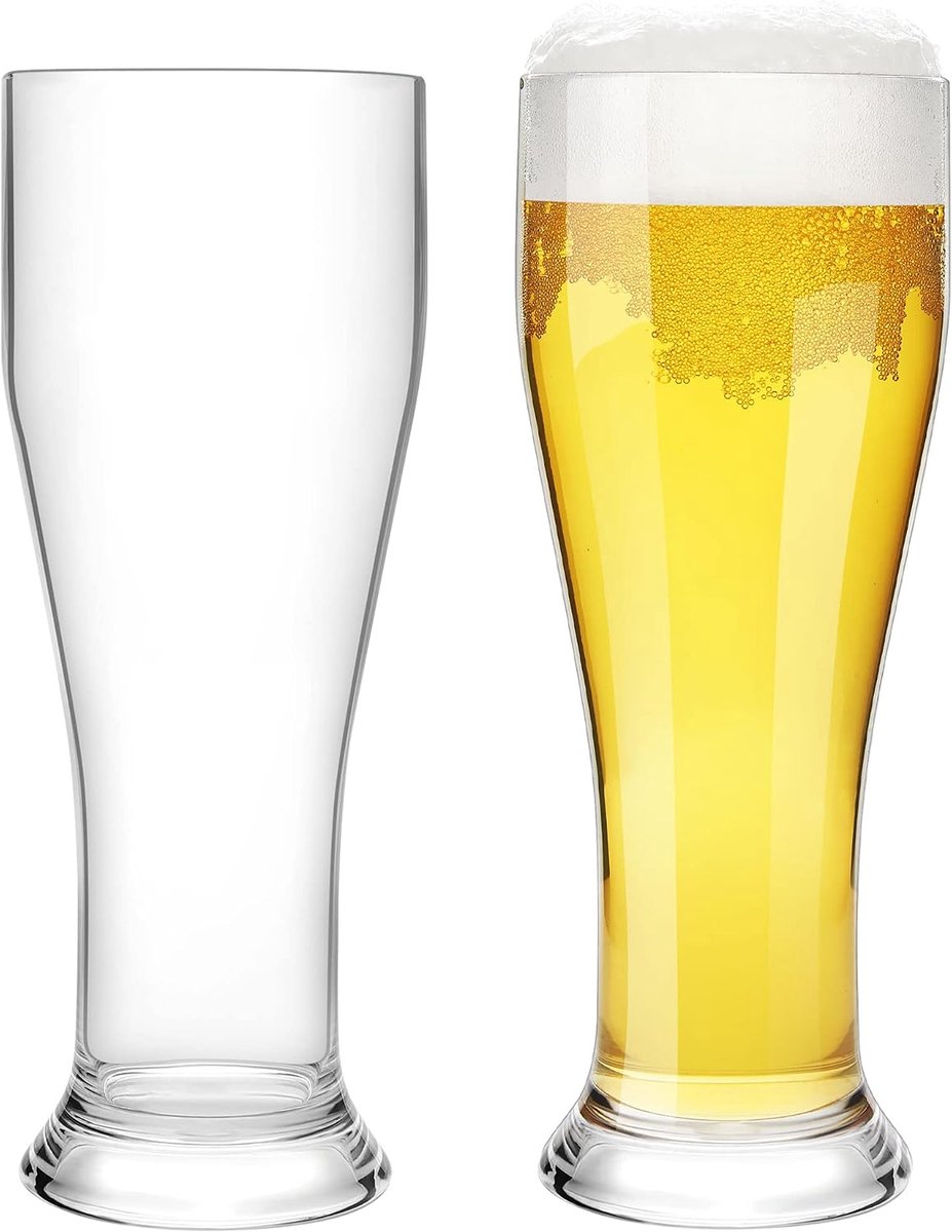 Bierglazen Set van 2 480ml Onbreekbaar Tritan Kunststof Korenbier