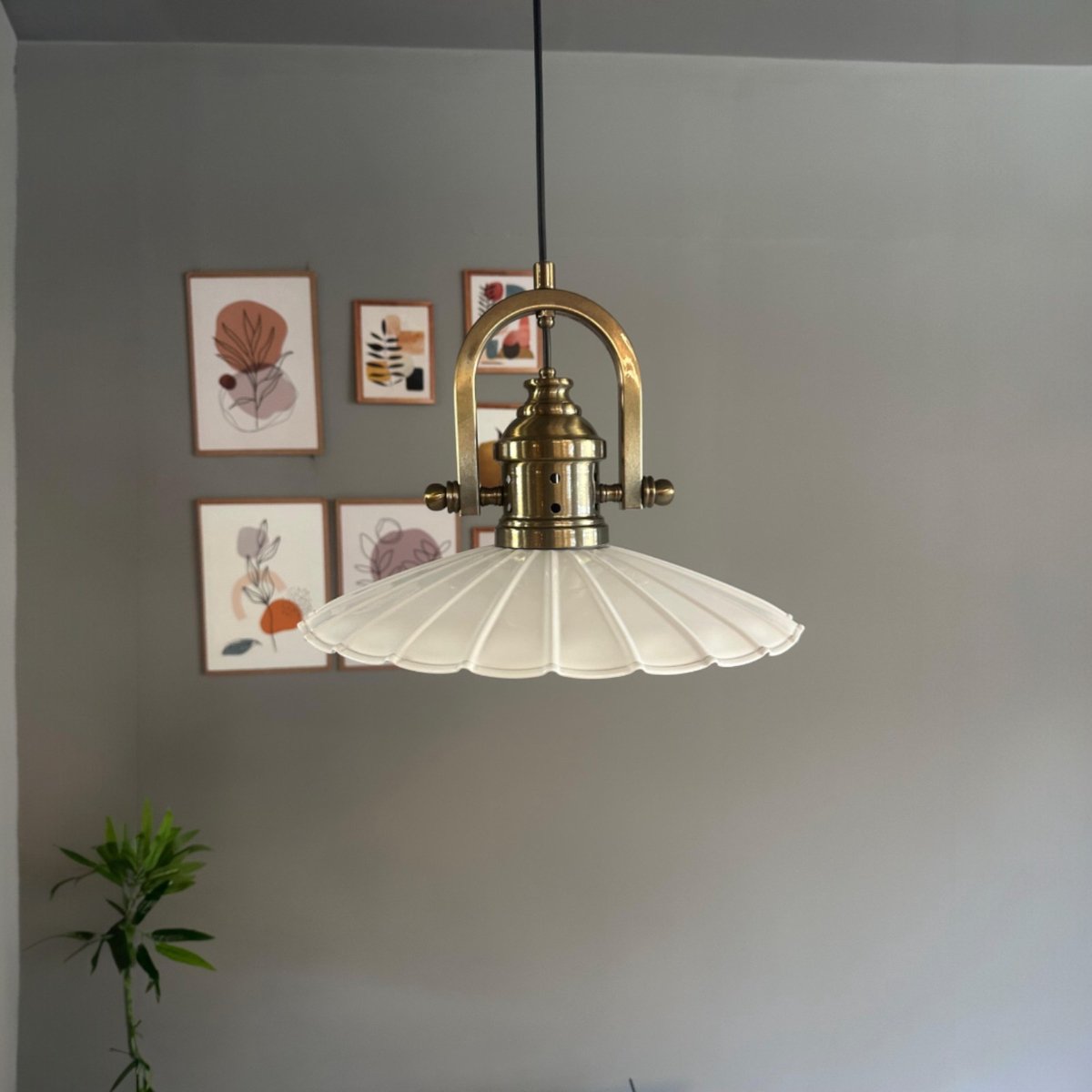 Bamyum Risso hanglamp, industriële Modern stijl, Ø25 cm, wit metalen lamp
