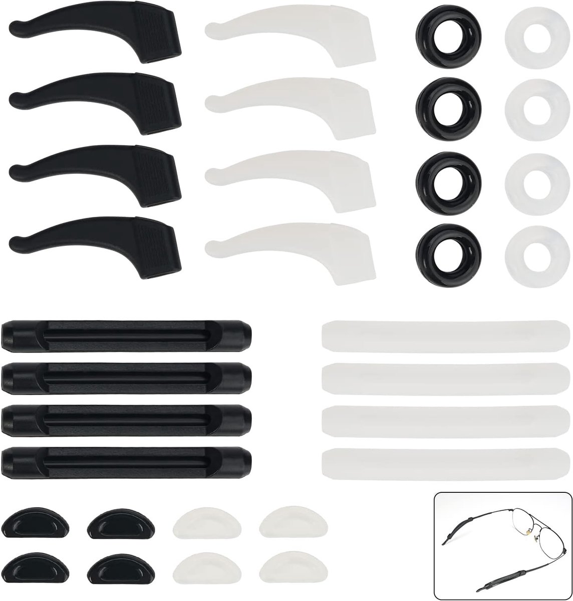 16 Paar Zachte Siliconen Brilaccessoires, Antislip Neuspads En