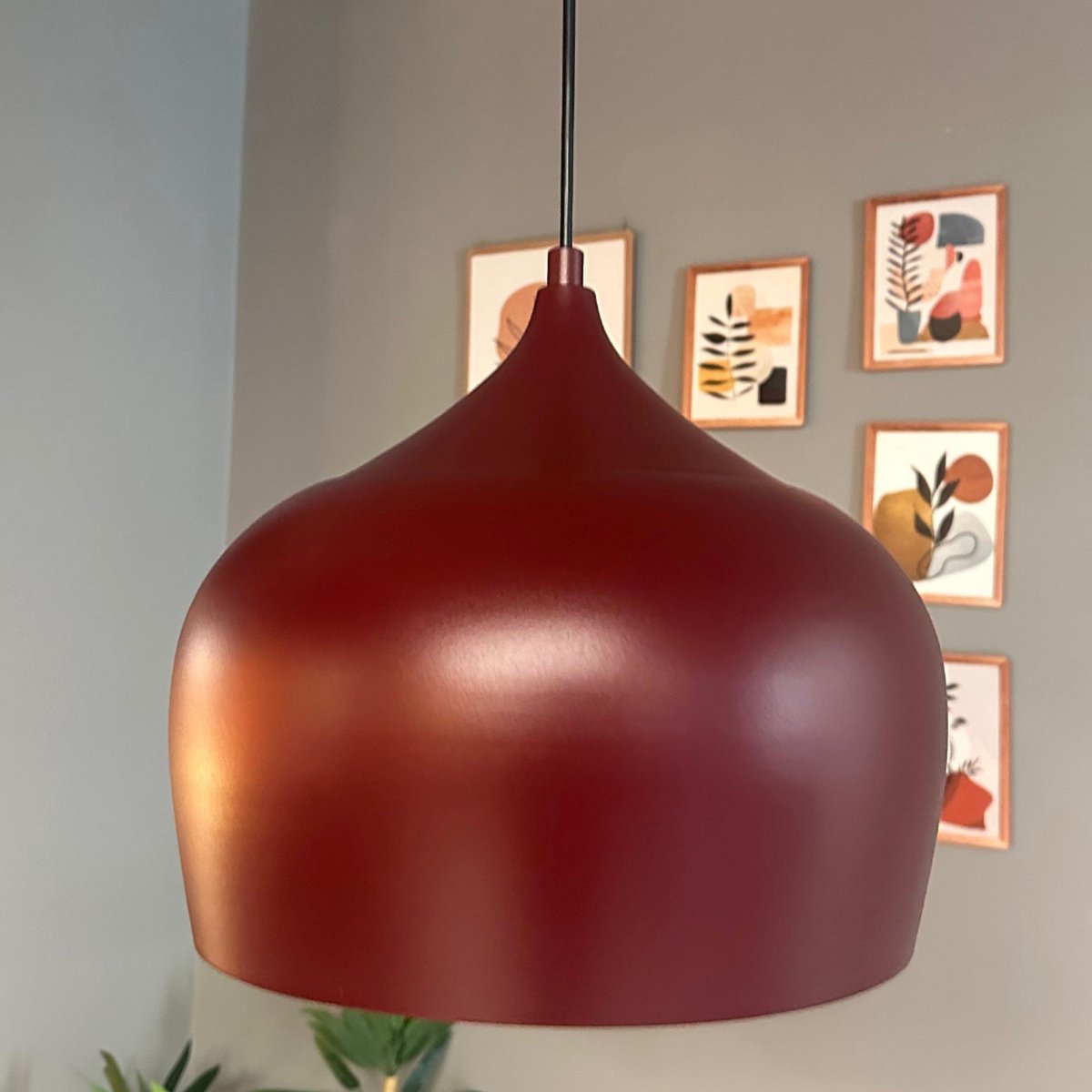 Bamyum Kreis hanglamp, industriële Modern stijl, Ø30 cm, bordeaux metalen lamp