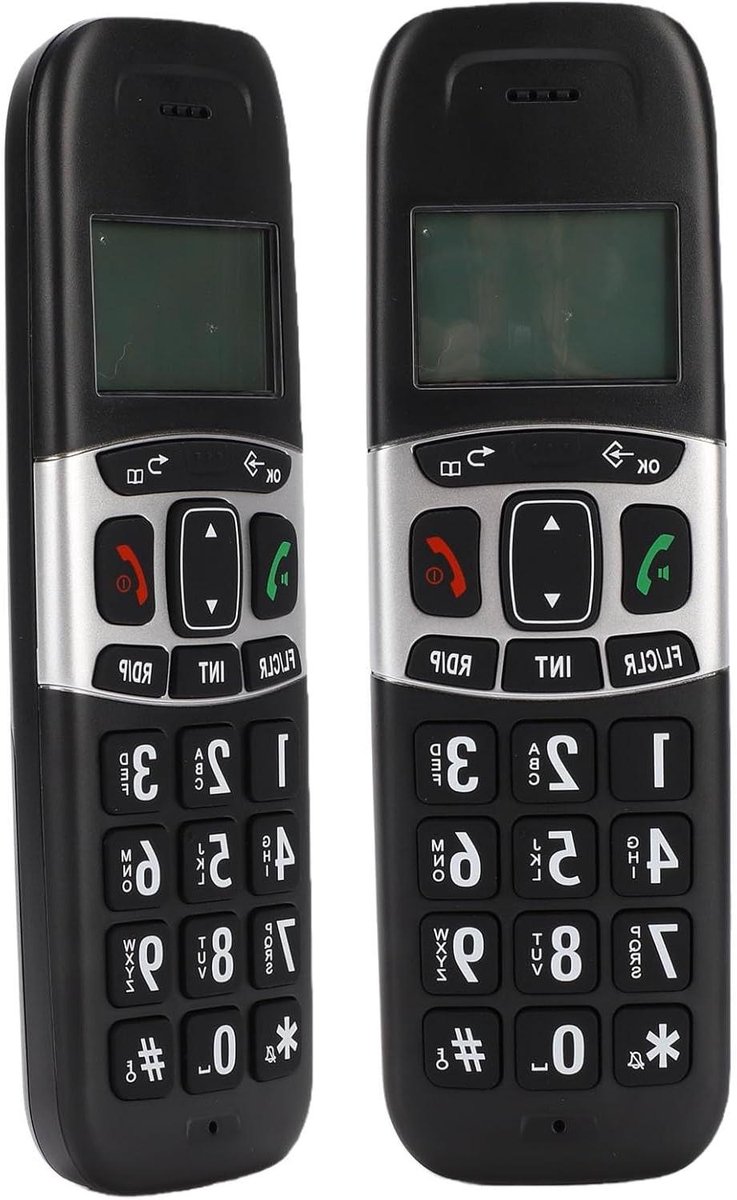 Draadloze Telefoon - DECT Telefoon - Thuis Bellen - Grote Knoppen - 2 Handsets - Zwart