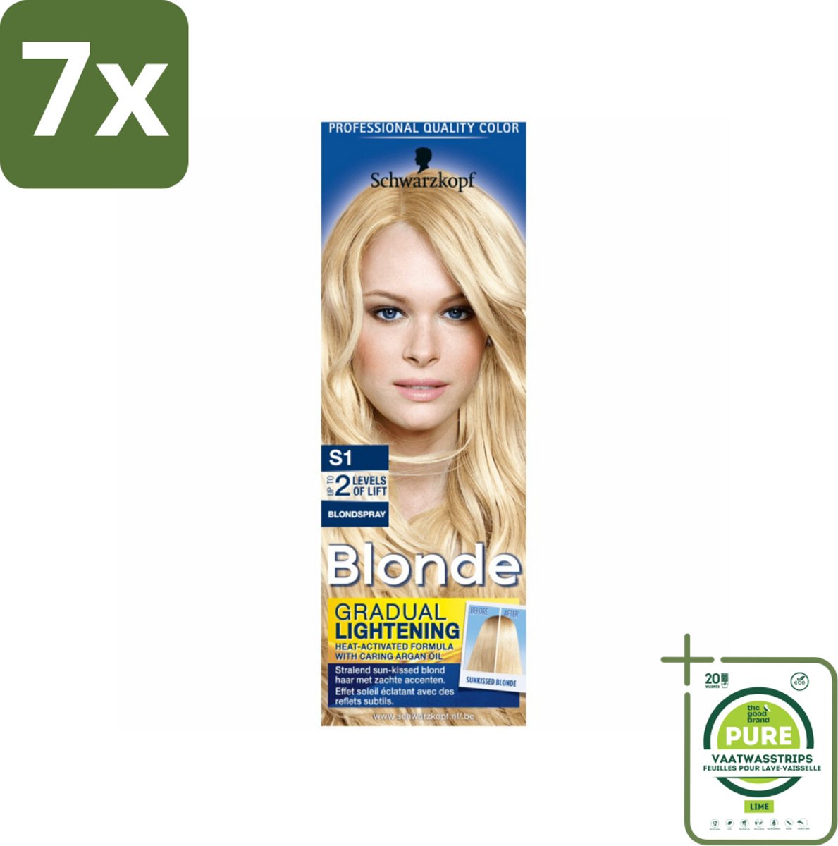 7 x Schwarzkopf - Blondspray - Blonde Super S1 - Grootverpakking - Blond Haar - Haarverlichting - Blonde Spray - Subtiele Blond - Zonlicht Effect