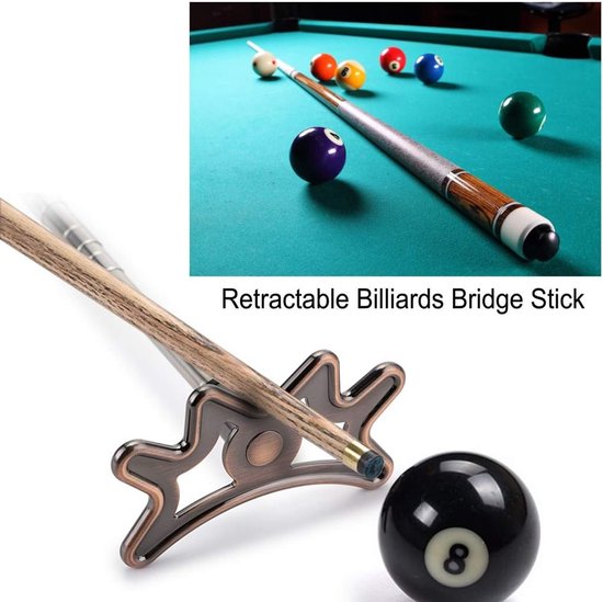 Verstelbare biljartbrug met spiderhouder voor biljart- en snookeraccessoires, bruin, antislip en duurzaam — afbeelding 2