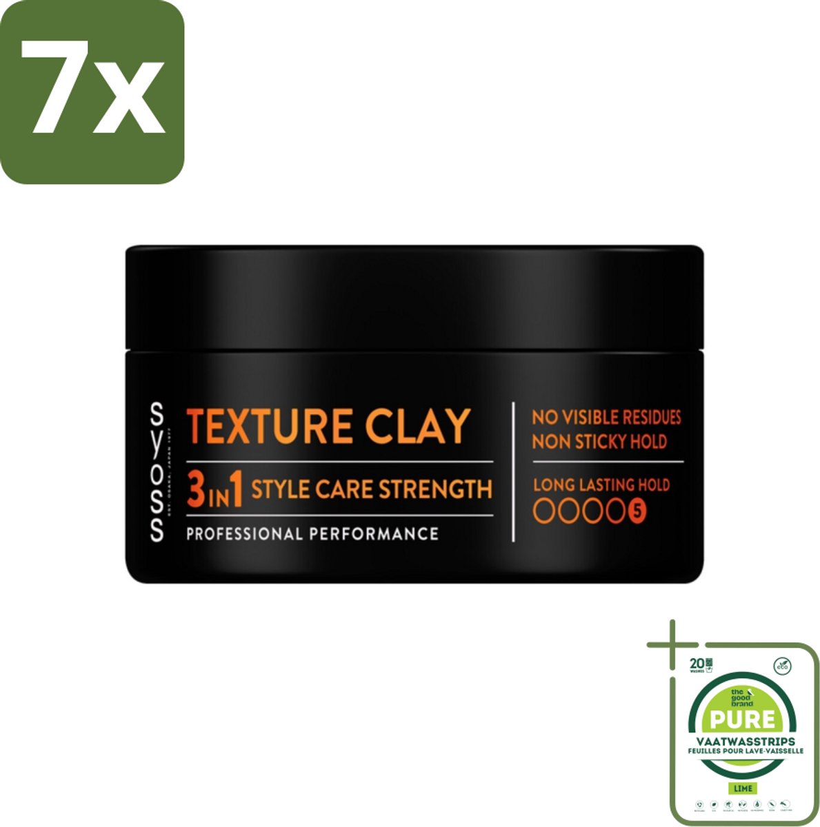 7 x SYOSS - Texture Clay - Verzorging - Langdurige Styling - 100ml - Grootverpakking - Haarproducten - Stylingclay - Matte Finish - Kort Haar - Fijn Haar