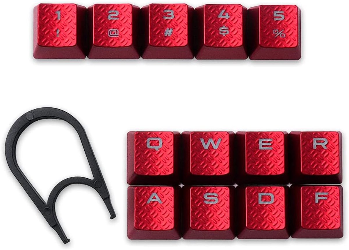 Cherry MX Sleutelschakelaar, FPS en MOBA Gaming Keycaps, Backlit Key Caps Vervanging voor Corsair Gaming Toetsenborden (13 Toetsen Rood)