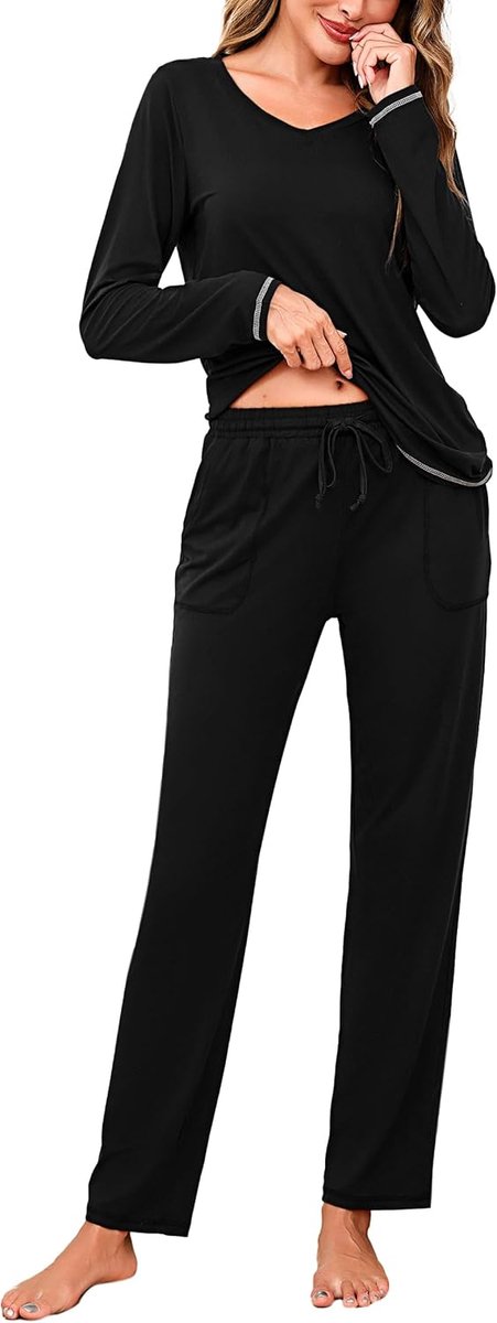Pyjama dames katoen lange pyjama set nachtkleding set tweedelige