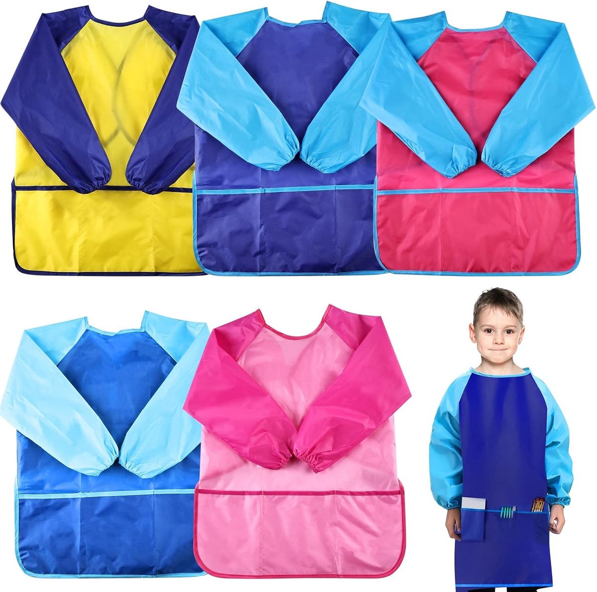 Schilderschort voor kinderen, knutselschort voor kinderen, 5 stuks
