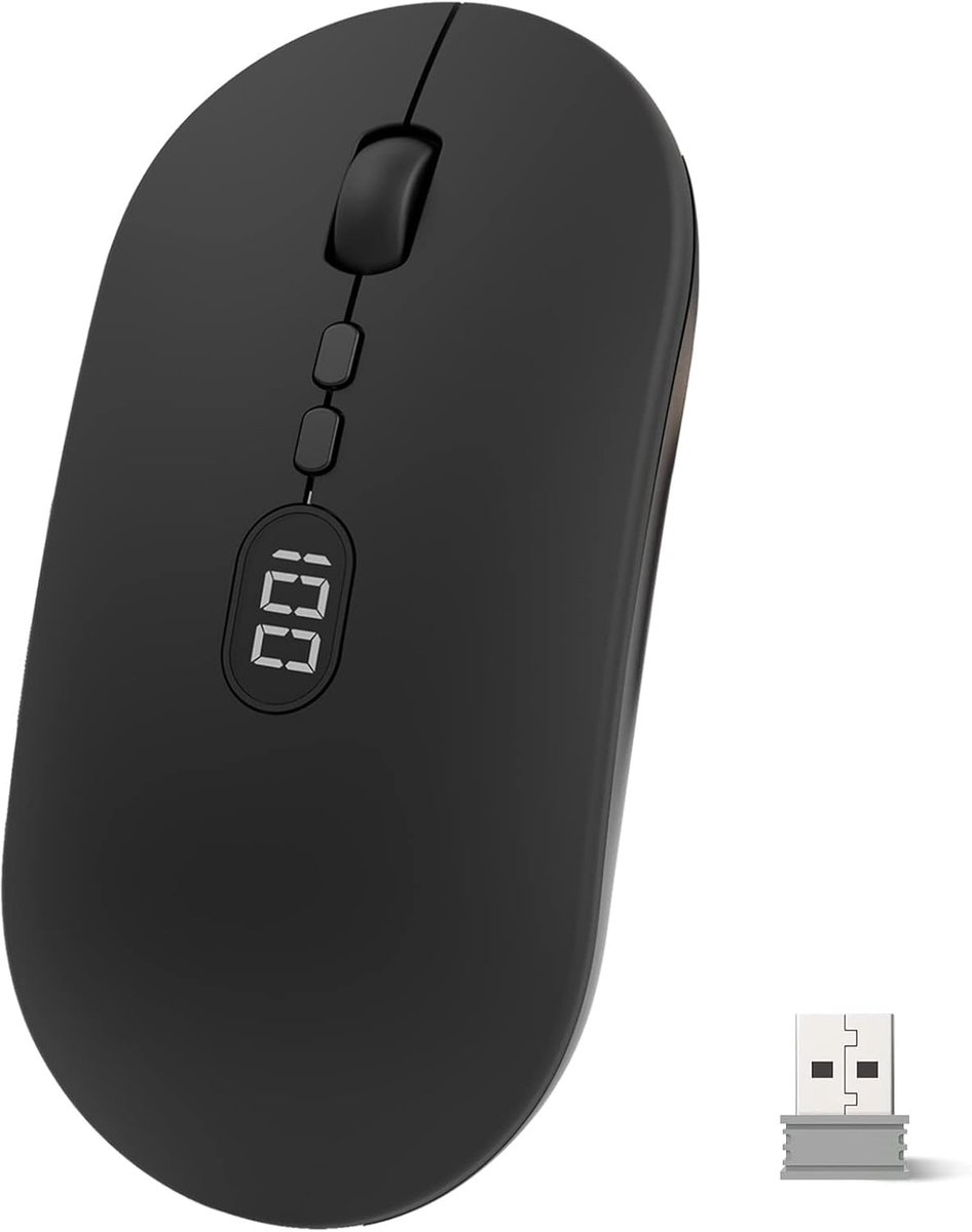 Muis Oplaadbare met Power Display-Scherm, Stille Slanke Draadloze