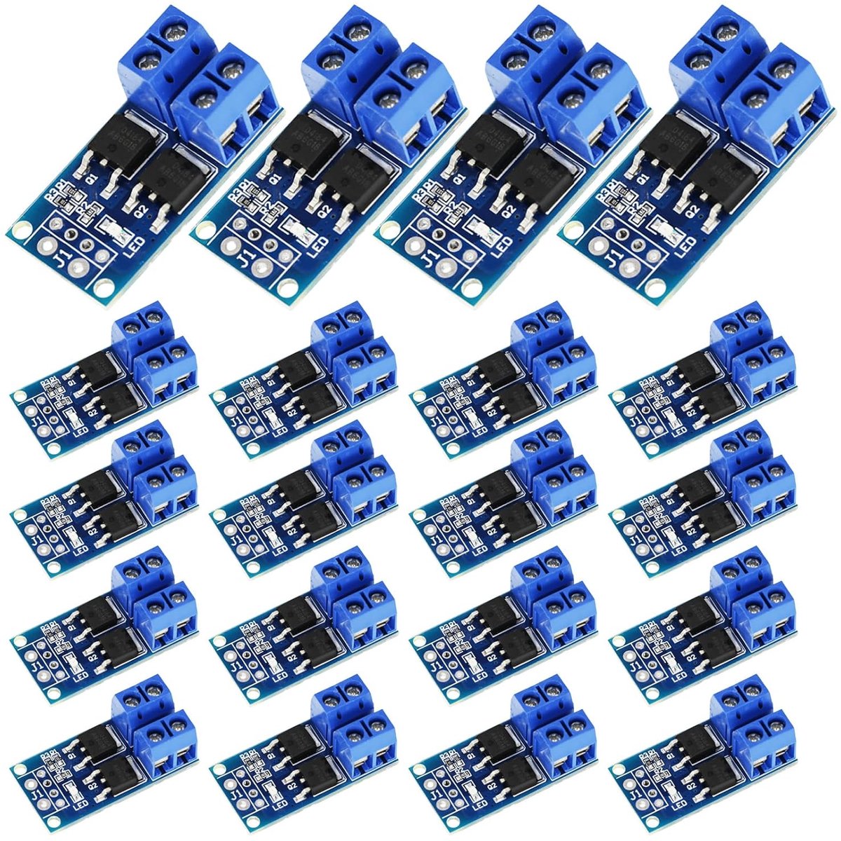 MOSFET drivermodule MOSFET Module: 20 stuks drivermodule 5V-36V 15A (max. 30A) 400W, triggerschakelaar aandrijfmodule dual-high-performance switching driver PWM regelaar schakelpaneel driver