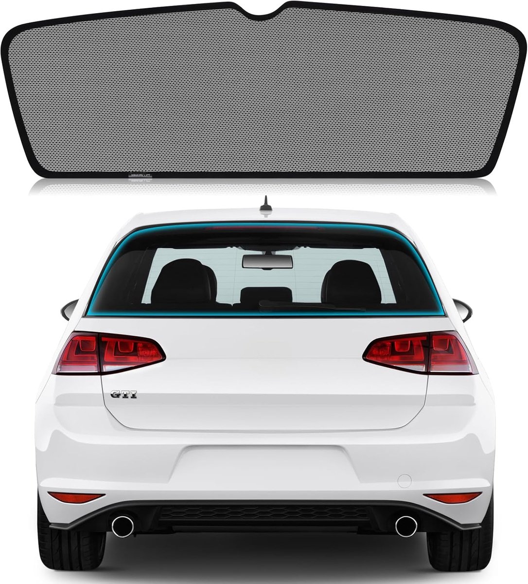 Achterruit auto voor VW Golf 7 2015-2021, zonwering, uv-bestendig, geschikt voor kinderen, opvouwbaar | 1 stuk, eenvoudige montage, inkijkbescherming, kofferbakbescherming, opvouwbaar, vrij zicht naar buiten, duurzaam, net