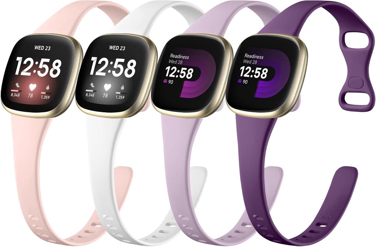 4-pack compatibel met Fitbit Versa 4/3, Sense 2/1 band voor dame en