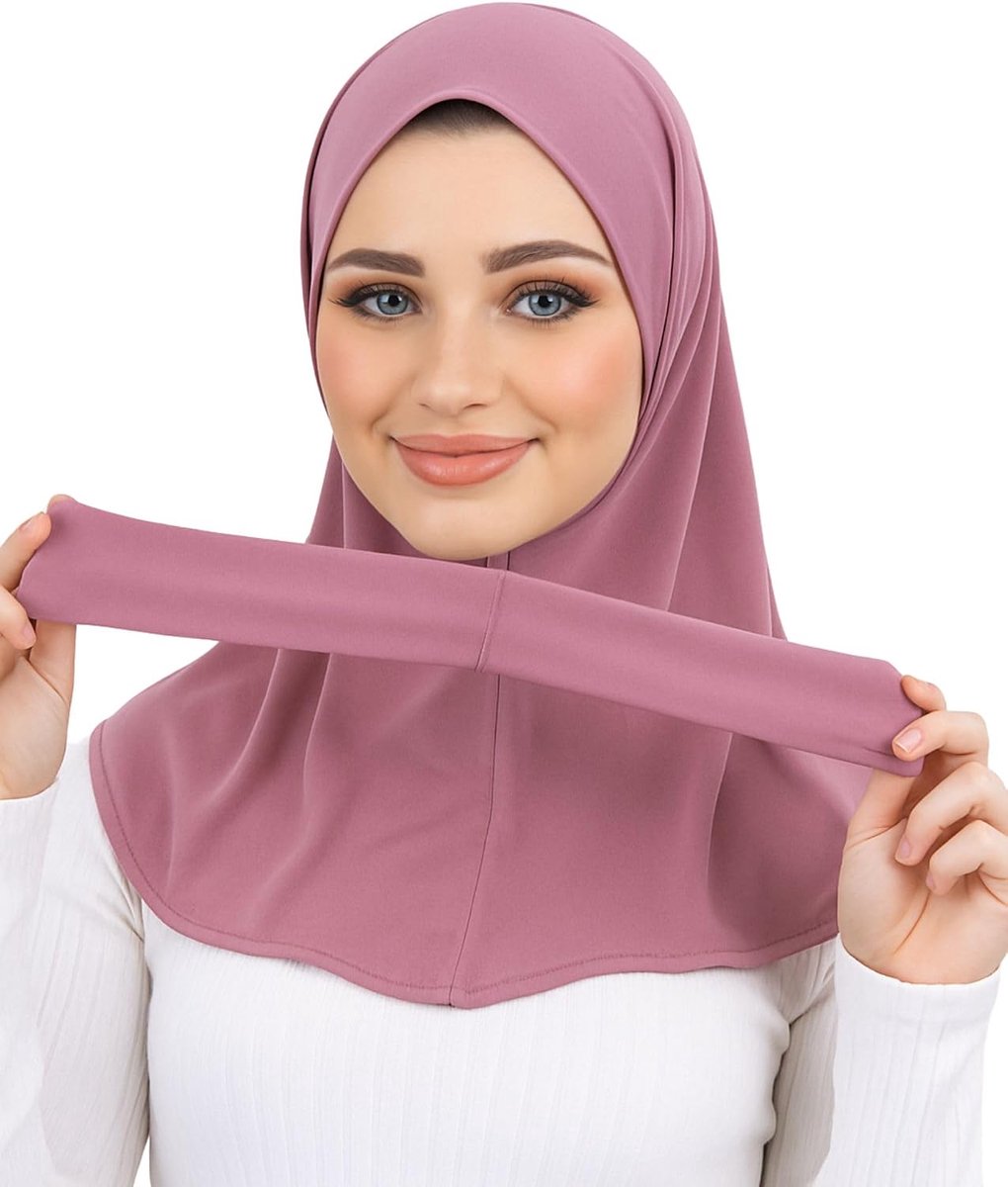 Hijab zonder spelden om aan te trekken met instant hijab drukknop