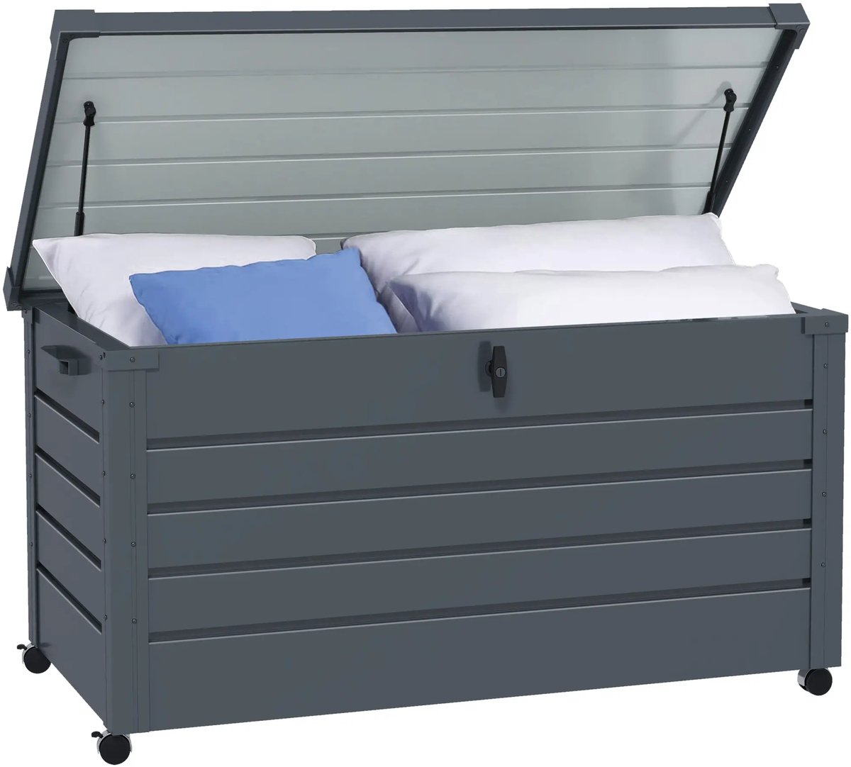 North Collective Opbergbox op Wielen- Tuinbox - 311 L - Opbergbox Tuinkussenbox - Kussenbox - Opbergbox Tuin - Opbergbox met Deksel - 100x62x65 cm