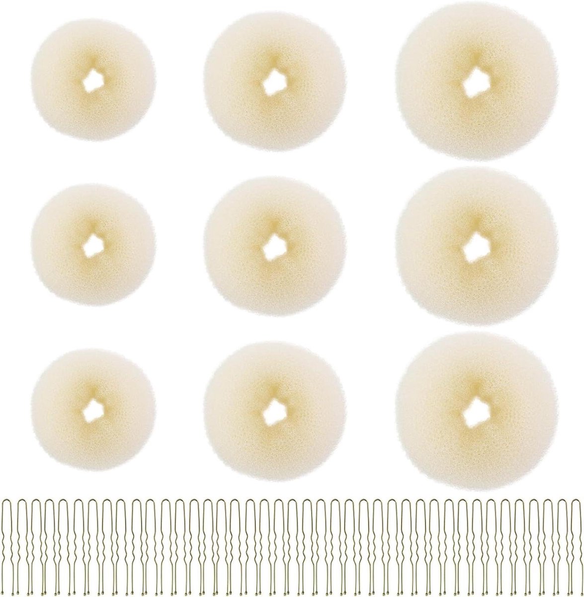 Haarbroodjesmaker Set - Haarknot Donut - Haar Stijlen - Inclusief Haarspelden - 9 Stuks - Beige Blond