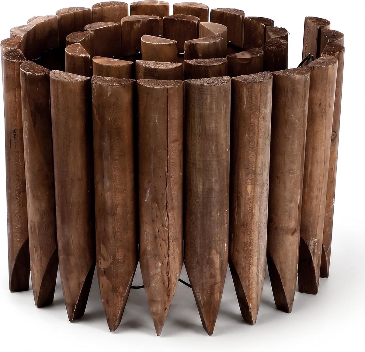 hout natuurlijk houten hek, tuin gazonrand, houten randen, flexibele