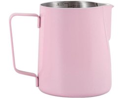 Melkkannetje Roestvrij Staal - Opschuimkan Barista - Melk Opschuimen - Anti-druppel Uitloop - 350 ml - Roze