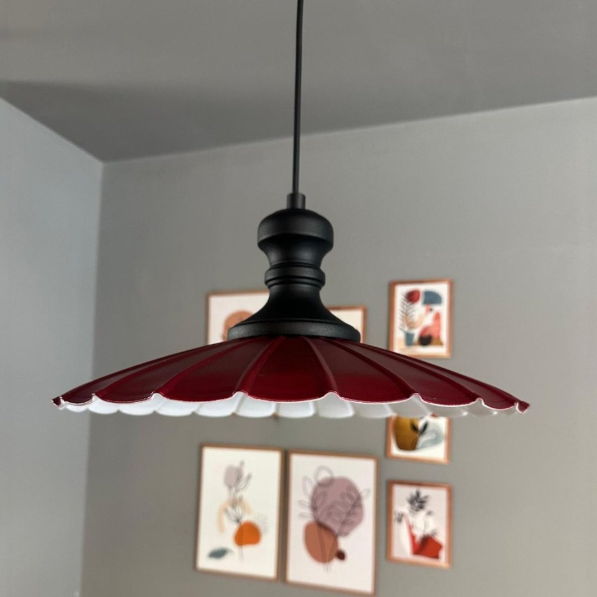 Bamyum Risso hanglamp, industriële Modern stijl, Ø34 cm, bordeaux metalen lamp