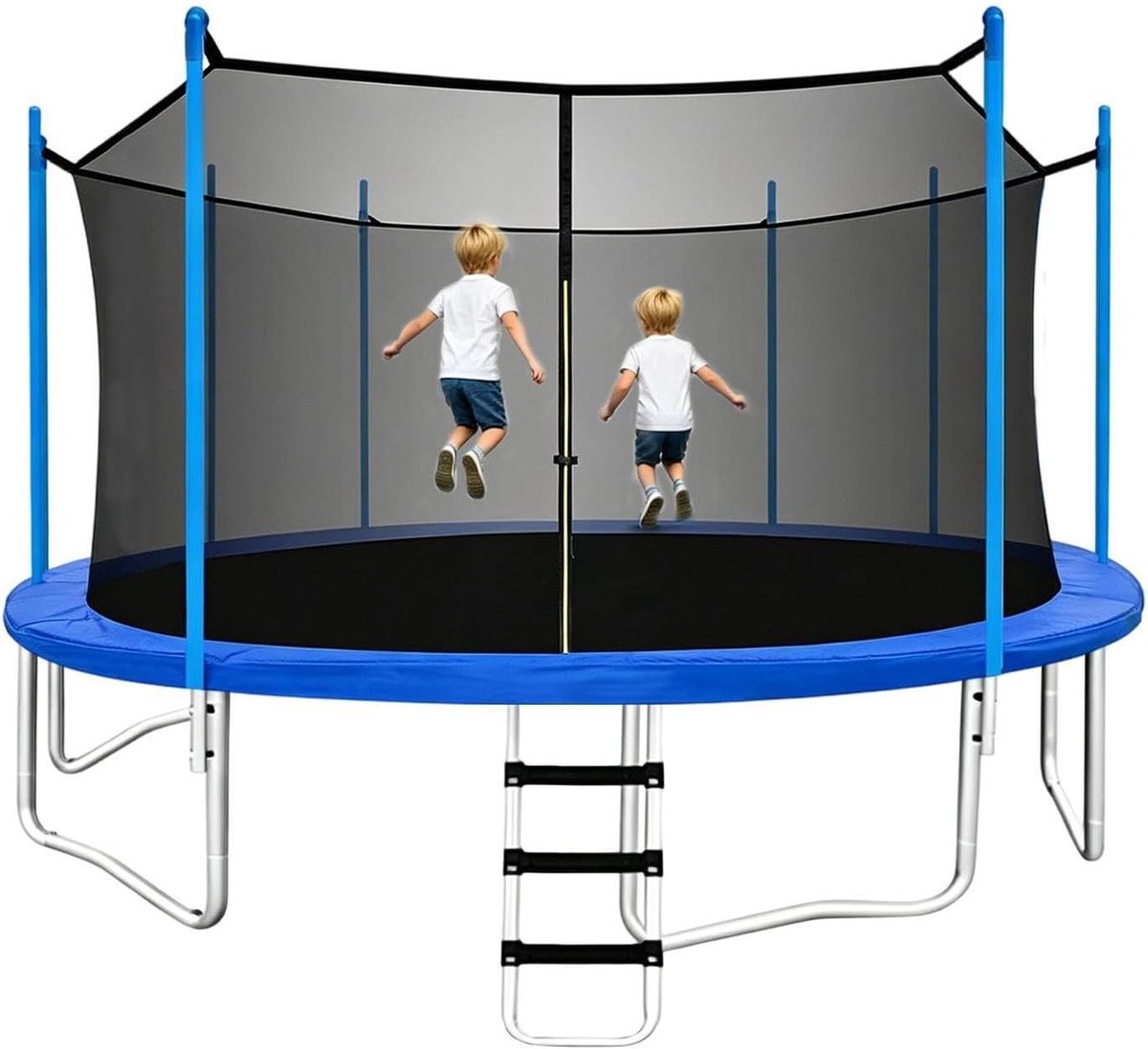 Trampoline Veiligheidsnet - Trampolinehek Veiligheidshek - Veilig Spelen - Verstelbaar Gordelsysteem - 3.7m Diameter - Zwart