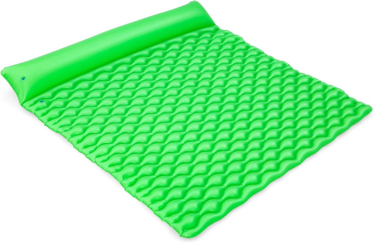 Opblaasbaar matras - Luchtbed - Kamperen - Sterk PVC materiaal - 213 x 170 cm - Groen