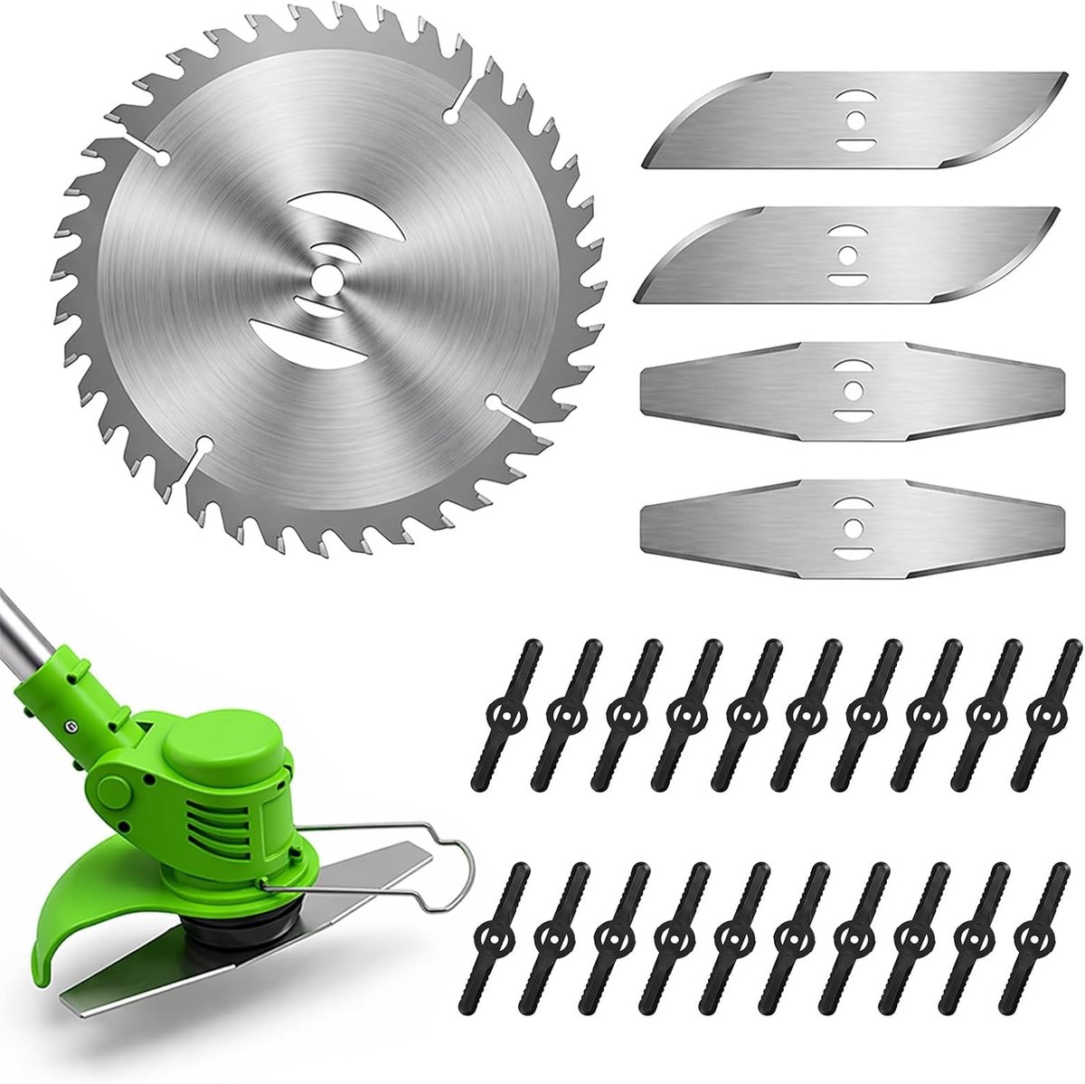 Grastrimmeraccessoires 25 stuks - Reservemesset met cirkelzaagblad - Geschikt voor accu - SnelShoppen