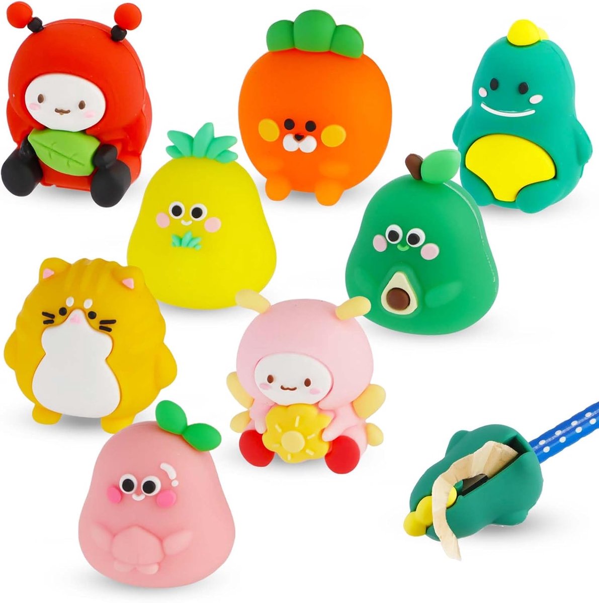 SnelShoppen - Schattige Kleurvolle Handmatige Puntenslijper voor Kinderen, Kawaii Cartoon Puntenslijper voor School, Thuis, Kantoor, Creatieve Accesso