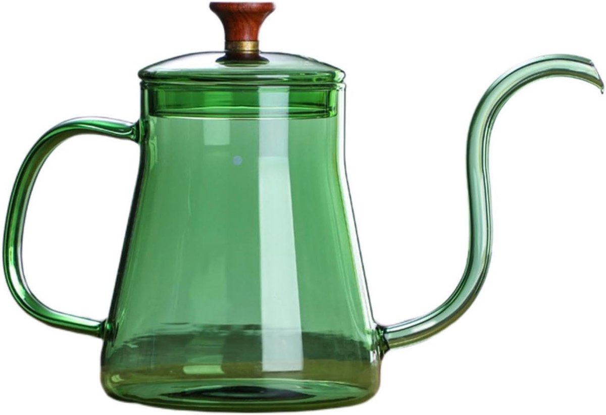 Glazen Waterkoker - Koffiekan Zwanenhals - Koffie en Thee Zetten - Geïsoleerd Handvat - 350 ml / 600 ml - Transparant