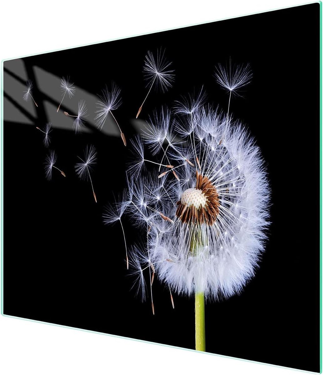 Snijplank Glas - Kookplaat Afdekplaat - Keuken Beschermen - Gehard Glas - 52x30 cm - Zwart