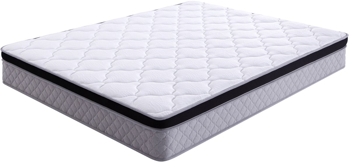 FloraGrace Binnenveringmatras 140 x 200 cm - H3 Stevig - Ergonomische Lendensteun - Rolmatras - Wit