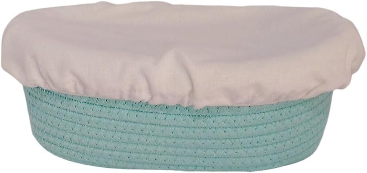 Geweven Gistmand - Broodmand Deegschaal - Brood Bakken - Handgeweven Katoen - 26 x 14 x 9.5 cm - Groen