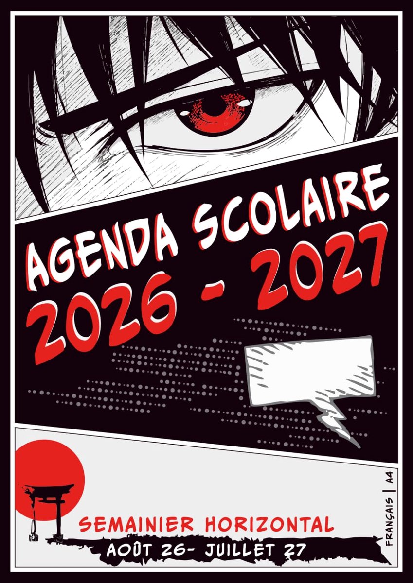 Agenda scolaire A4 2026 2027 - Manga - Semainier - Ideaal voor schoolorganisatie - ShopVlot