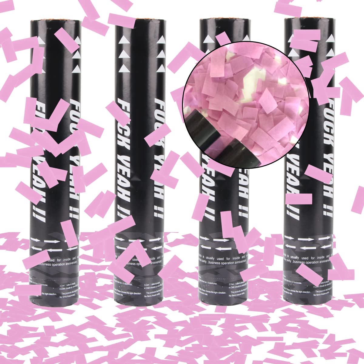 SnelShoppen - Confetti Poppers 4st, Decoratieve Confetti Launcher voor Bruiloften, Verjaardagen, Feesten, Confetti Tubes voor Feestdecoratie, Kleurig