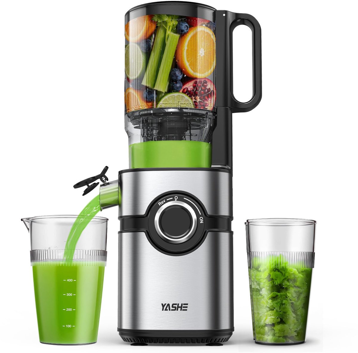 YASHE slowjuicer - 200 W - vulopening 127 mm - 50 tpm