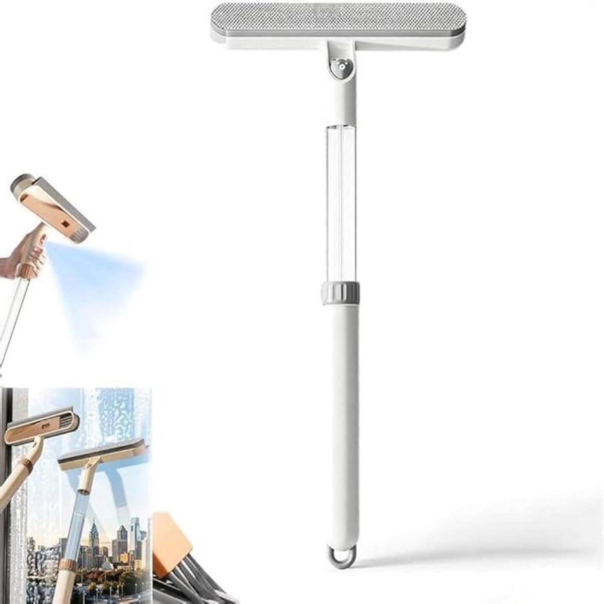 Raamwisser 5-in-1 - Raamreiniger Glaswisser - Ramen Schoonmaken - Met Ingebouwde Spleetborstel - 53 cm - Wit