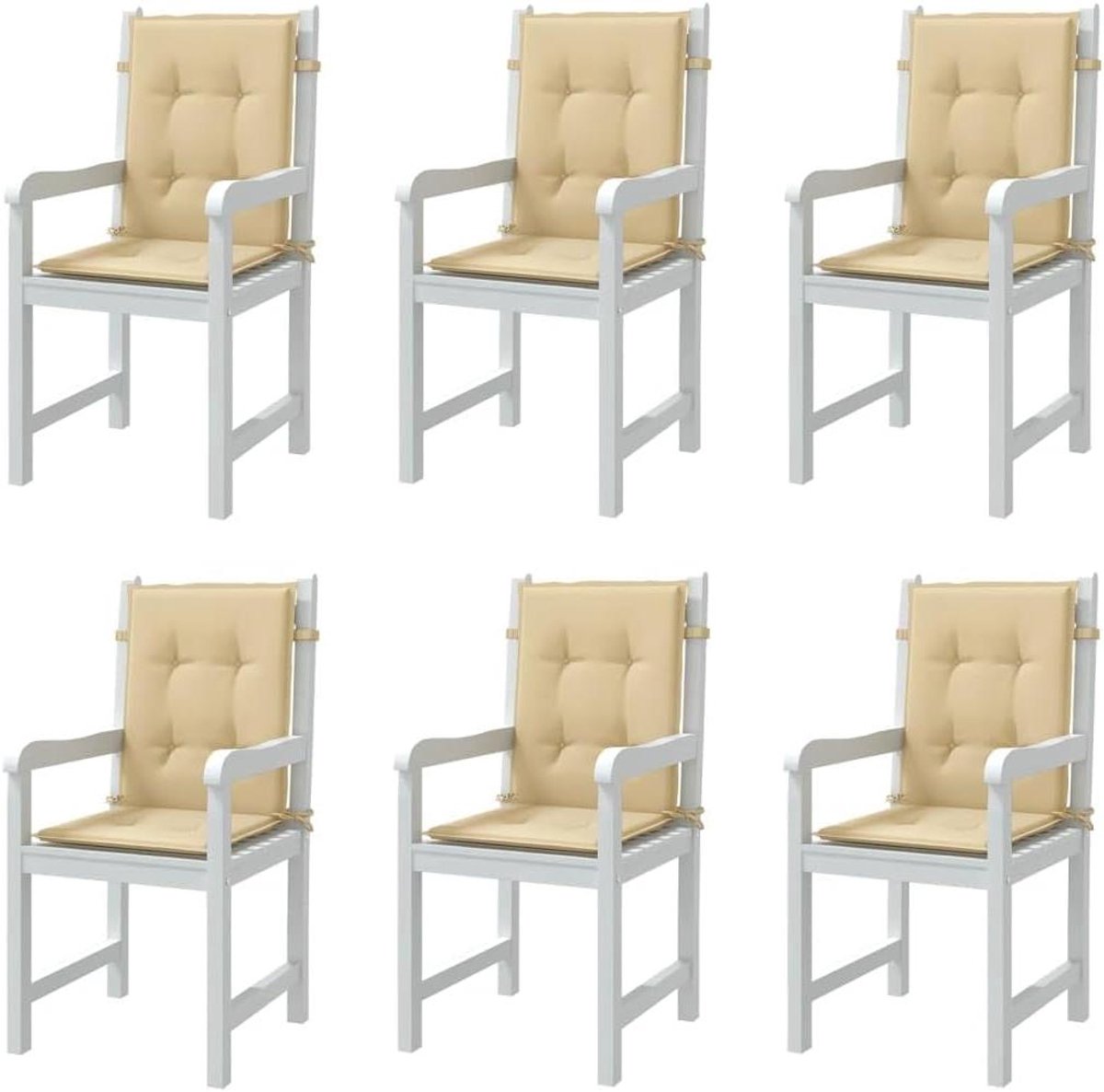 Tuinkussens Lage Rugleuning - Zitkussens Set - Comfortabel Zitten - Schuimvezelvulling Vormvast - 100x50x4 cm - Melange Beige